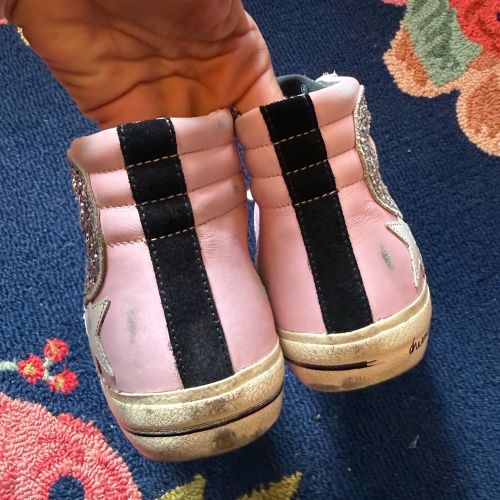 Golden Goose Slide Sneakers - Pink Leather Silver Glitter - Picture 10 of 14